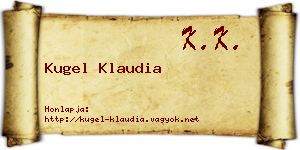 Kugel Klaudia névjegykártya